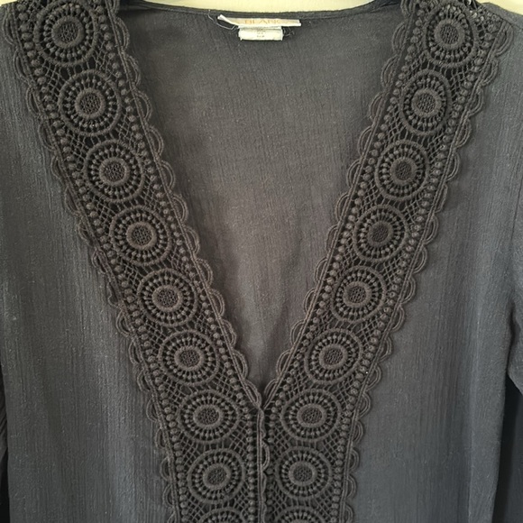 La Blanca Black Lacy V Neck Swim Coverup - Size S - Picture 3 of 7